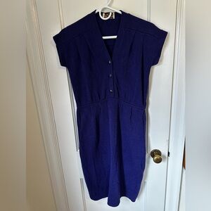 St. John Navy Buttoned Mini Dress